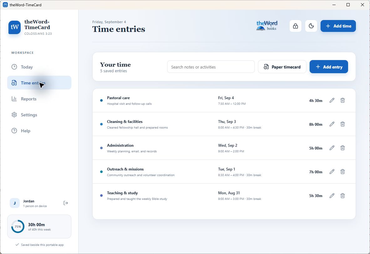 03-theWord-TimeCard-time-entries