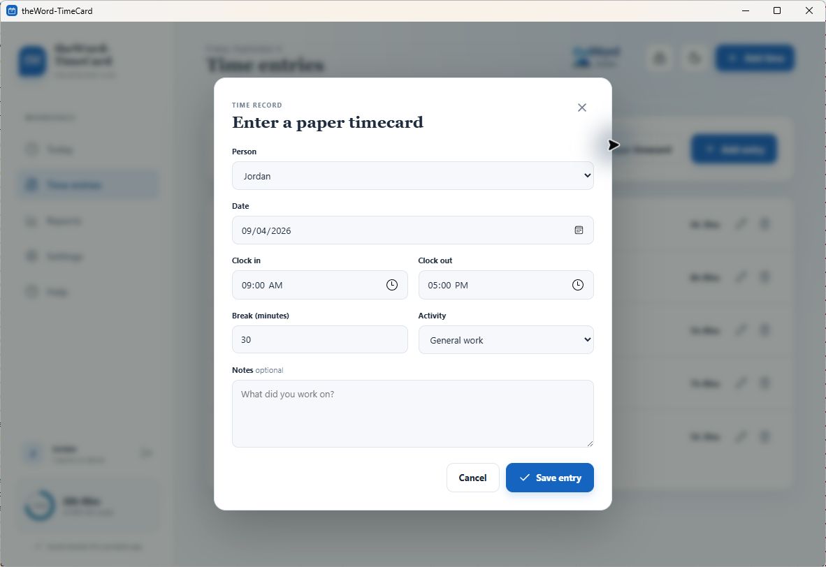 04-theWord-TimeCard-paper-timecard