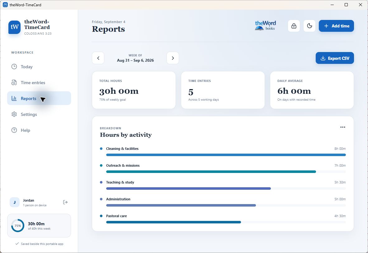 05-theWord-TimeCard-reports